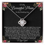 Gift for Mum from Bride on Wedding Day, Wedding Day Gift for Mum from Bride, Bride to Mum Love Knot Necklace Gift, Mother of the Bride Gift