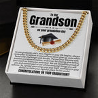 Grandson Graduation Gifts from Grandma, Grandpa, Grandson Graduation Gifts Ideas, Meaningful Grandson Gifts, Cuban Chain Necklace