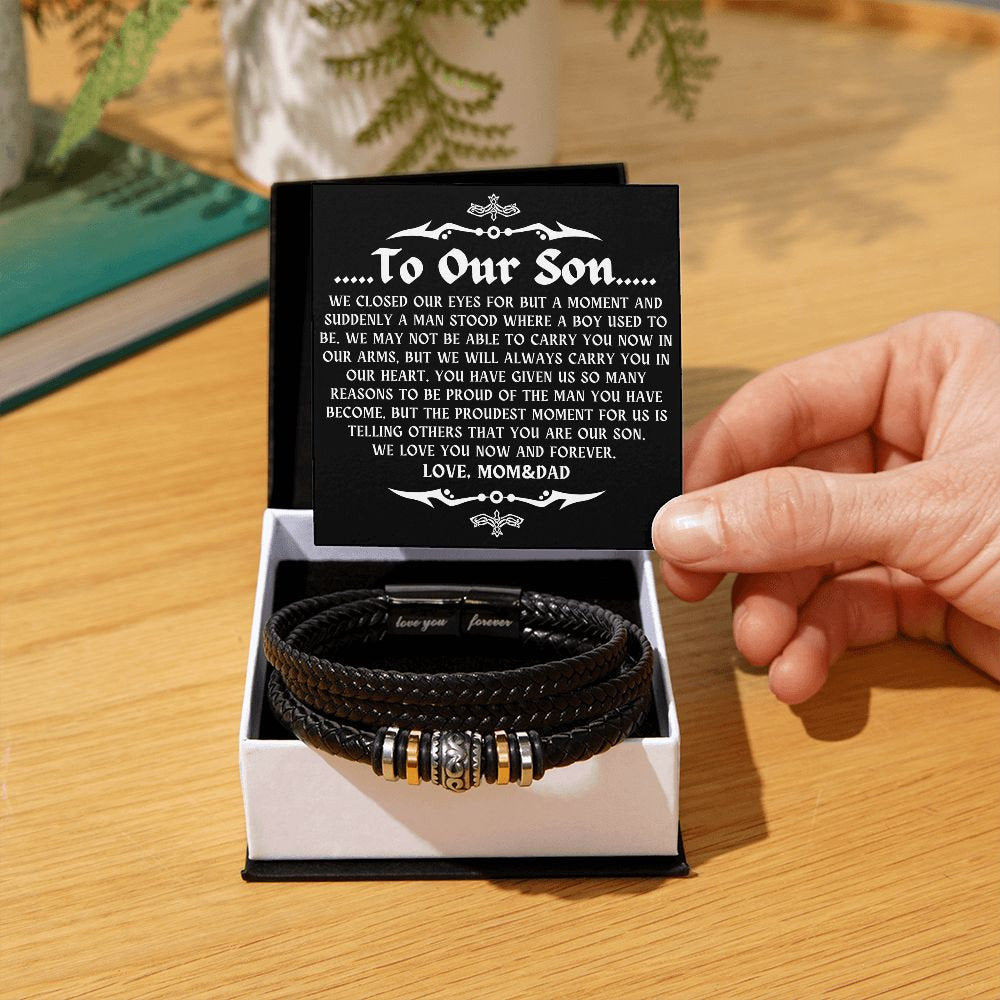 To Our Son, Birthday Gifts for Son, Meaningful Gifts for Son, Mom & Dad to Son Gift, Sentimental Son Bracelet Gifts, Christmas Gifts Ideas