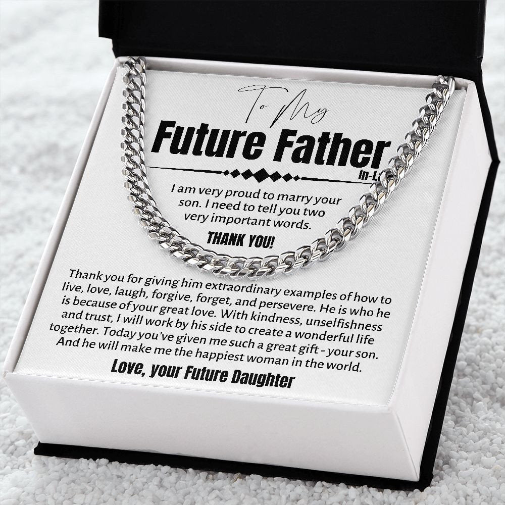 Future Father In Law Necklace, Father In Law Gift Wedding, Gift for Father In Law on Wedding Day, Father of the Groom Gift from Bride