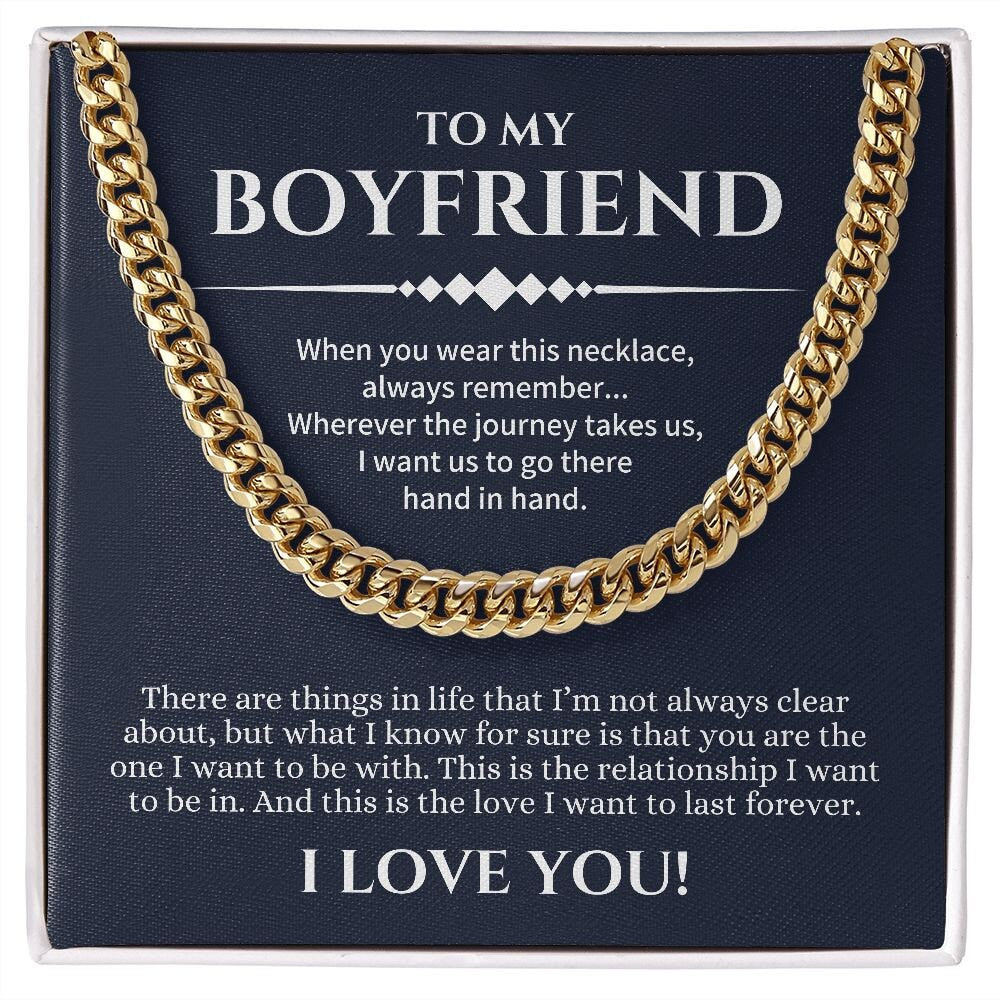Boyfriend Cuban Chain Necklace, Promise Necklace For Boyfriend, Gifts For Boyfriend, Birthday, Christmas, Valentines Day Gift For Boyfriend
