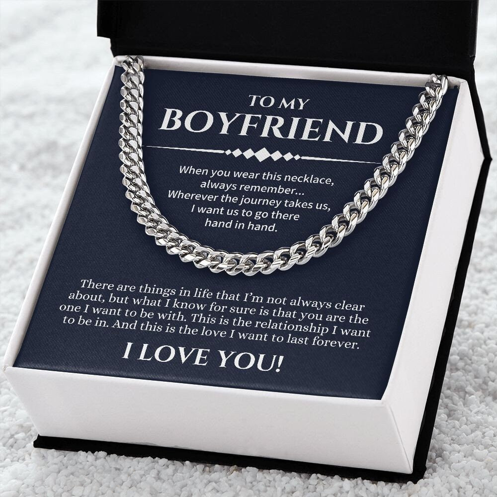 Boyfriend Cuban Chain Necklace, Promise Necklace For Boyfriend, Gifts For Boyfriend, Birthday, Christmas, Valentines Day Gift For Boyfriend