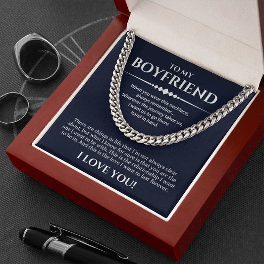 Boyfriend Cuban Chain Necklace, Promise Necklace For Boyfriend, Gifts For Boyfriend, Birthday, Christmas, Valentines Day Gift For Boyfriend