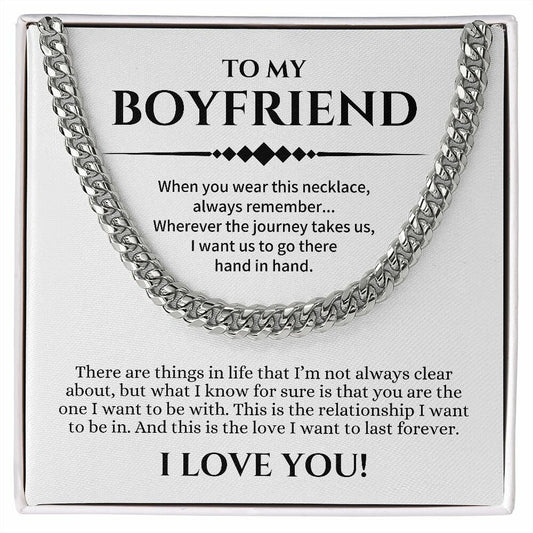 Boyfriend Cuban Chain Necklace, Promise Necklace For Boyfriend, Gifts For Boyfriend, Birthday, Christmas, Valentines Day Gift For Boyfriend