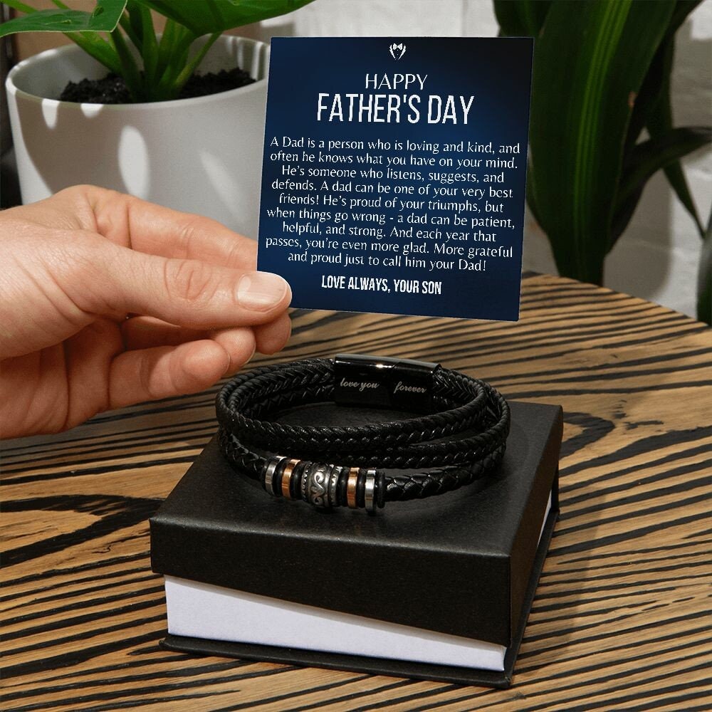 Meaningful Dad Fathers Day Gifts, Leather Bracelet, Best Fathers Day Gifts for Dad from Son, Dad Fathers Day Present, Son to Dad Gifts Ideas
