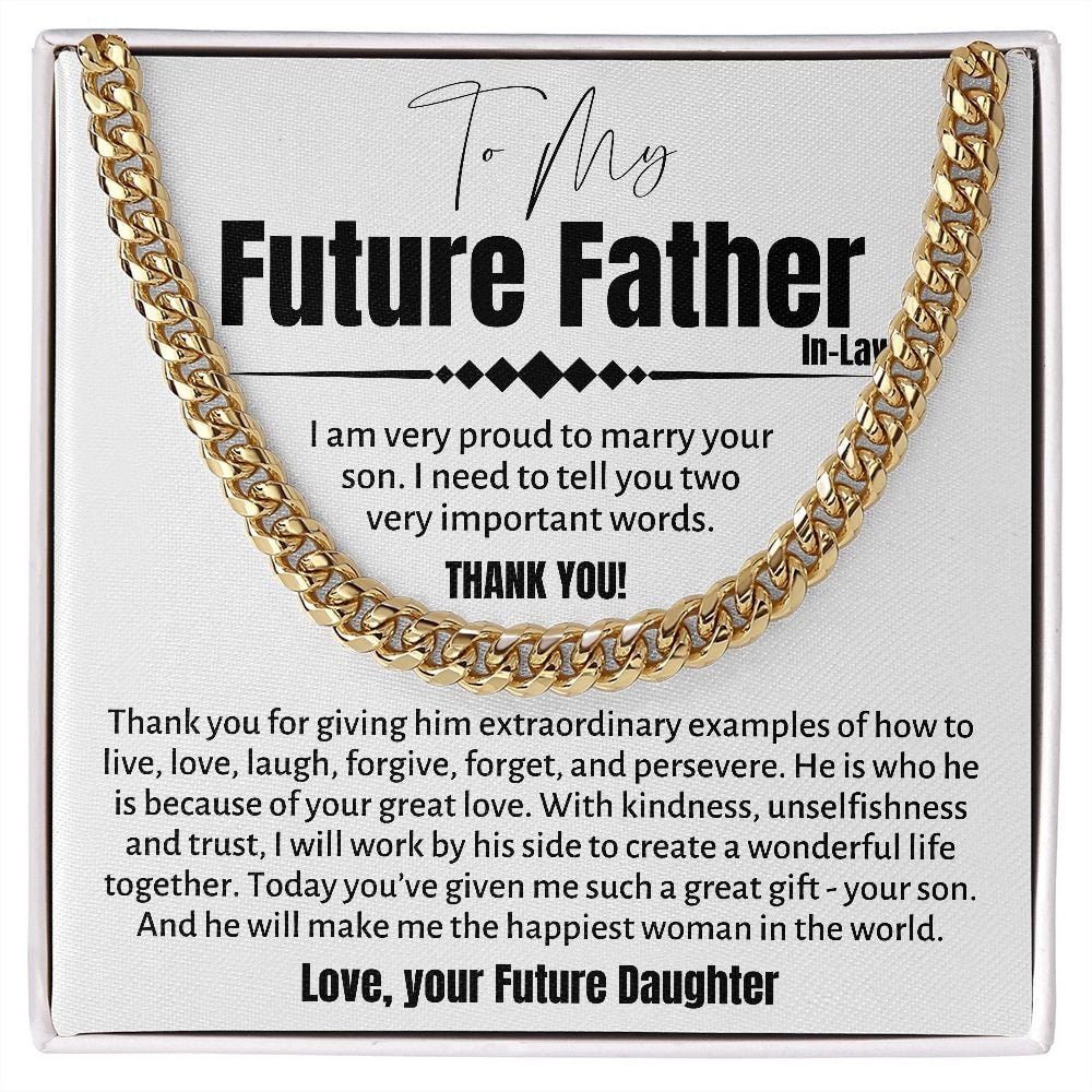 Future Father In Law Necklace, Father In Law Gift Wedding, Gift for Father In Law on Wedding Day, Father of the Groom Gift from Bride