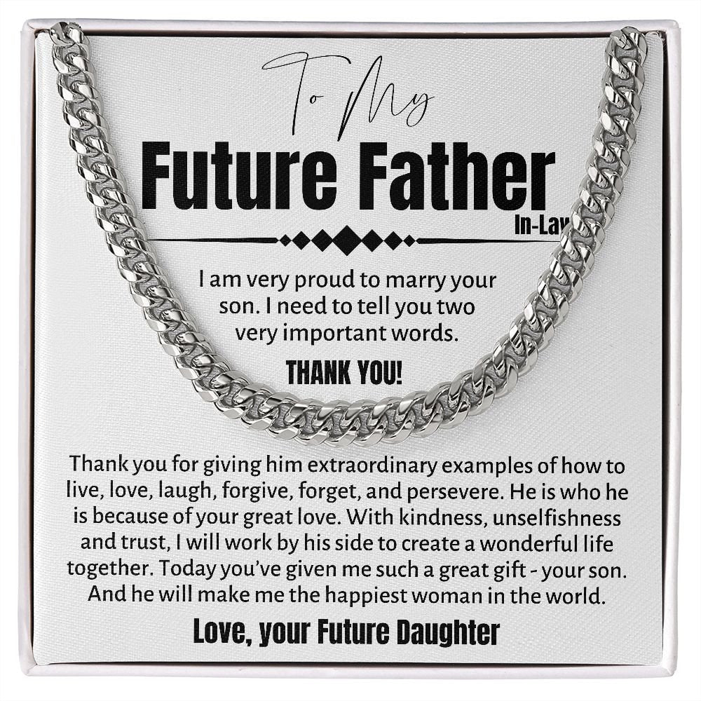 Future Father In Law Necklace, Father In Law Gift Wedding, Gift for Father In Law on Wedding Day, Father of the Groom Gift from Bride