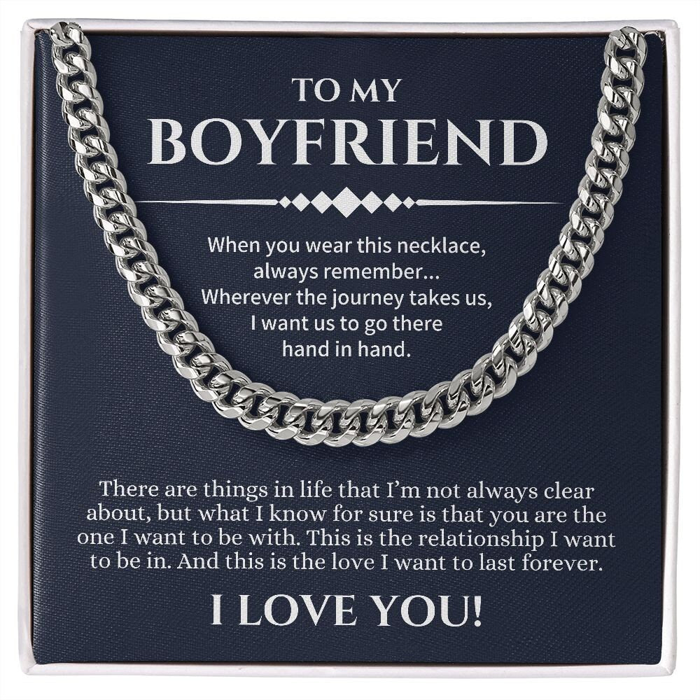 Boyfriend Cuban Chain Necklace, Promise Necklace For Boyfriend, Gifts For Boyfriend, Birthday, Christmas, Valentines Day Gift For Boyfriend