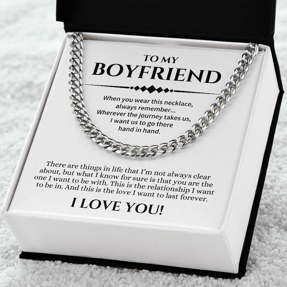 Boyfriend Cuban Chain Necklace, Promise Necklace For Boyfriend, Gifts For Boyfriend, Birthday, Christmas, Valentines Day Gift For Boyfriend