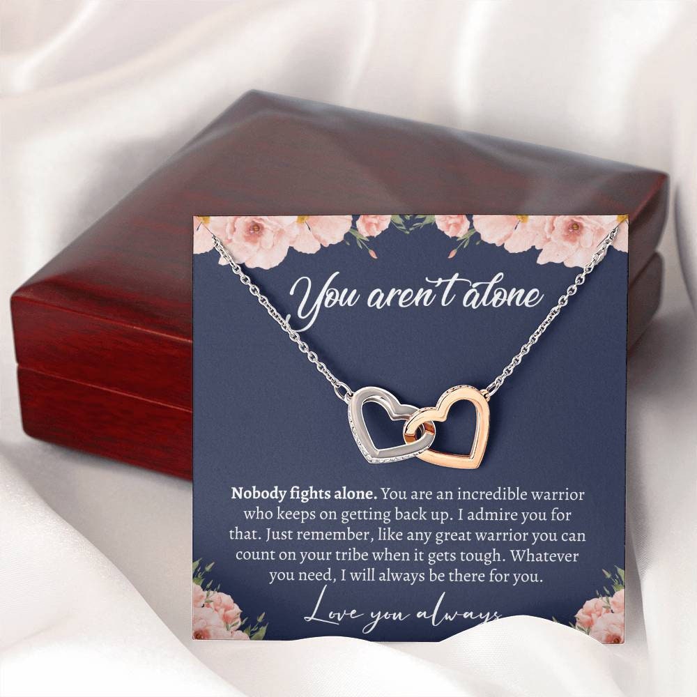 You're Never Alone, Cancer Warrior Necklace, Empowering Gift for Cancer Survivors, Inspirational Present for Cancer Patients