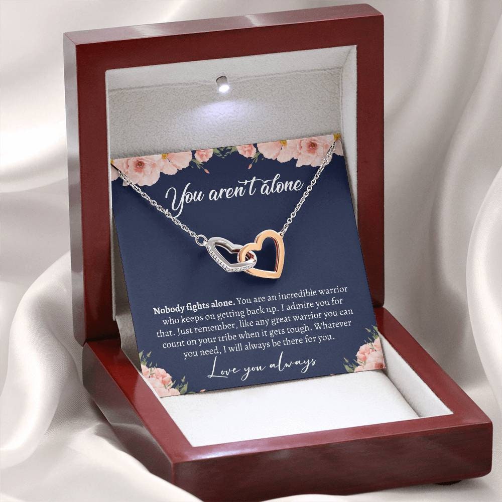 You're Never Alone, Cancer Warrior Necklace, Empowering Gift for Cancer Survivors, Inspirational Present for Cancer Patients