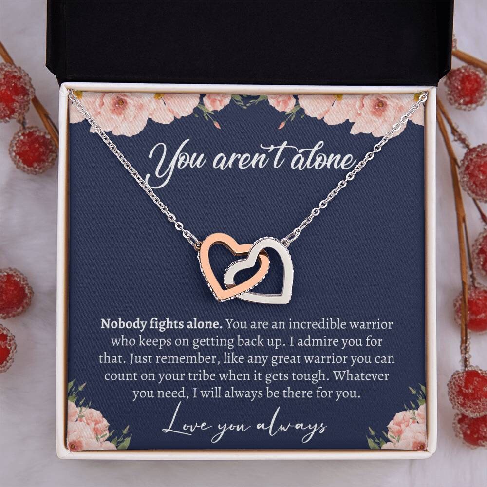 You're Never Alone, Cancer Warrior Necklace, Empowering Gift for Cancer Survivors, Inspirational Present for Cancer Patients