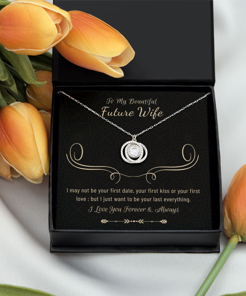 Future Wife Necklace, Fiance on Engagement, Fiancee Birthday Gift, Future Wife Gift, Christmas Gift, Love Knot Necklace, To My Future Wife