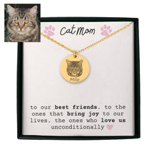 Load image into Gallery viewer, Personalized Cat Memorial Necklace for Loss of Pet - Honoring Your Beloved Cat with Custom Pet Portrait and Name Engraving - Unique Gift for Grieving Cat Mama
