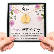 Load image into Gallery viewer, Mothers Gifts from Daughter, Birthflower Name Necklace for Mom on Mothers Day
