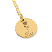 Load image into Gallery viewer, Mothers Gifts from Daughter, Birthflower Name Necklace for Mom on Mothers Day
