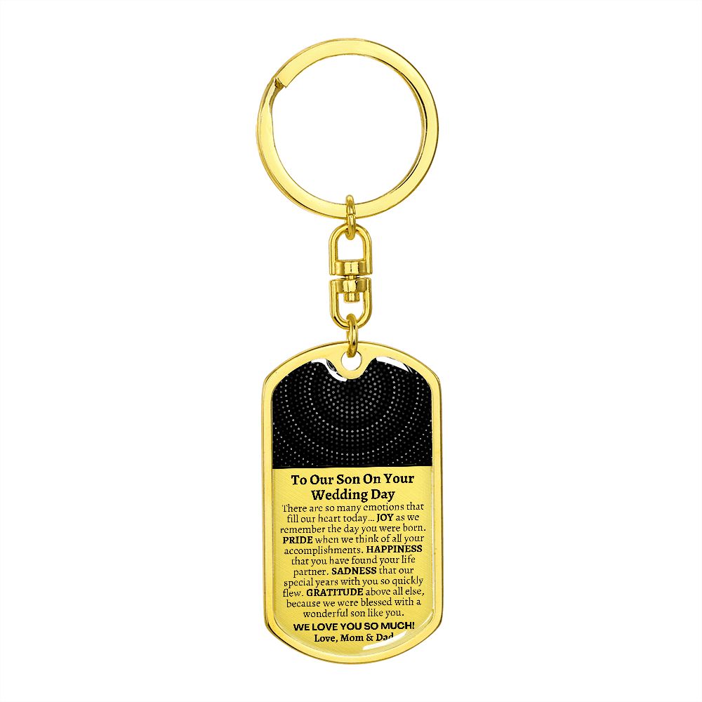 Groom Gift from Parents, To Our Son on his Wedding Day, Son Wedding Gift, Personalized Dog Tag, Wedding Day Gift for Son, Gift from Mom Dad