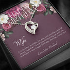 Forever Love, Birthday Gift for Wife from Husband, Wife Necklace, Meaningful Gift for Wife, 14k white gold finish, To my wife