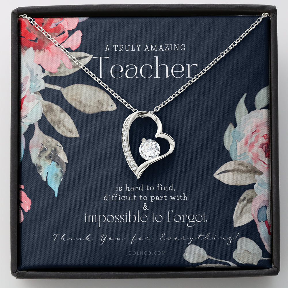 Teacher Gift, Gift for Teacher Necklace, A Truly Amazing Teacher Appreciation Gift