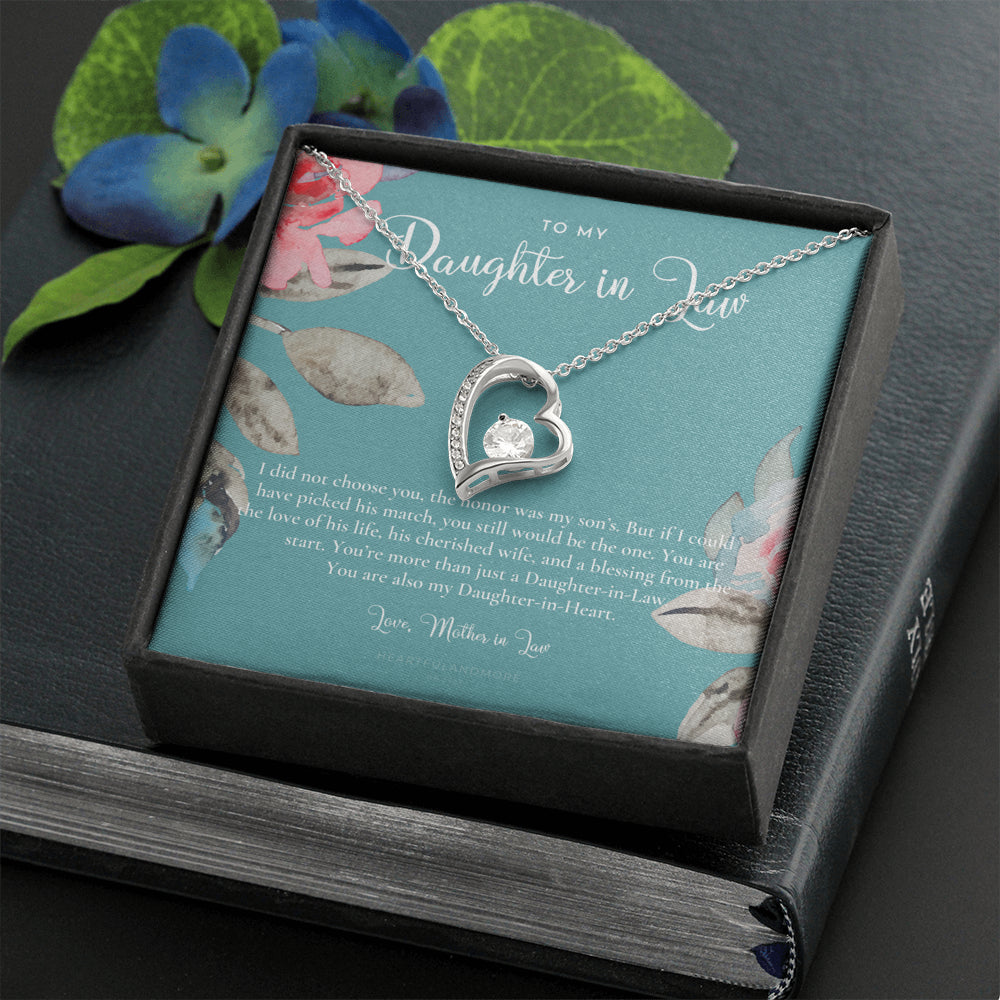 Daughter-In-Law Gift Necklace, Wedding Gift, Jewelry From Mother-In Law, Gift for Bride, Daughter-In-Heart
