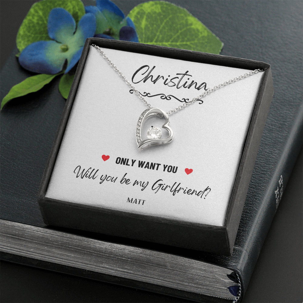Girlfriend Proposal Ideas, Will You Be My Girlfriend Gift, Asking Out Girlfriend, Will You Be My Girlfriend Proposal Necklace