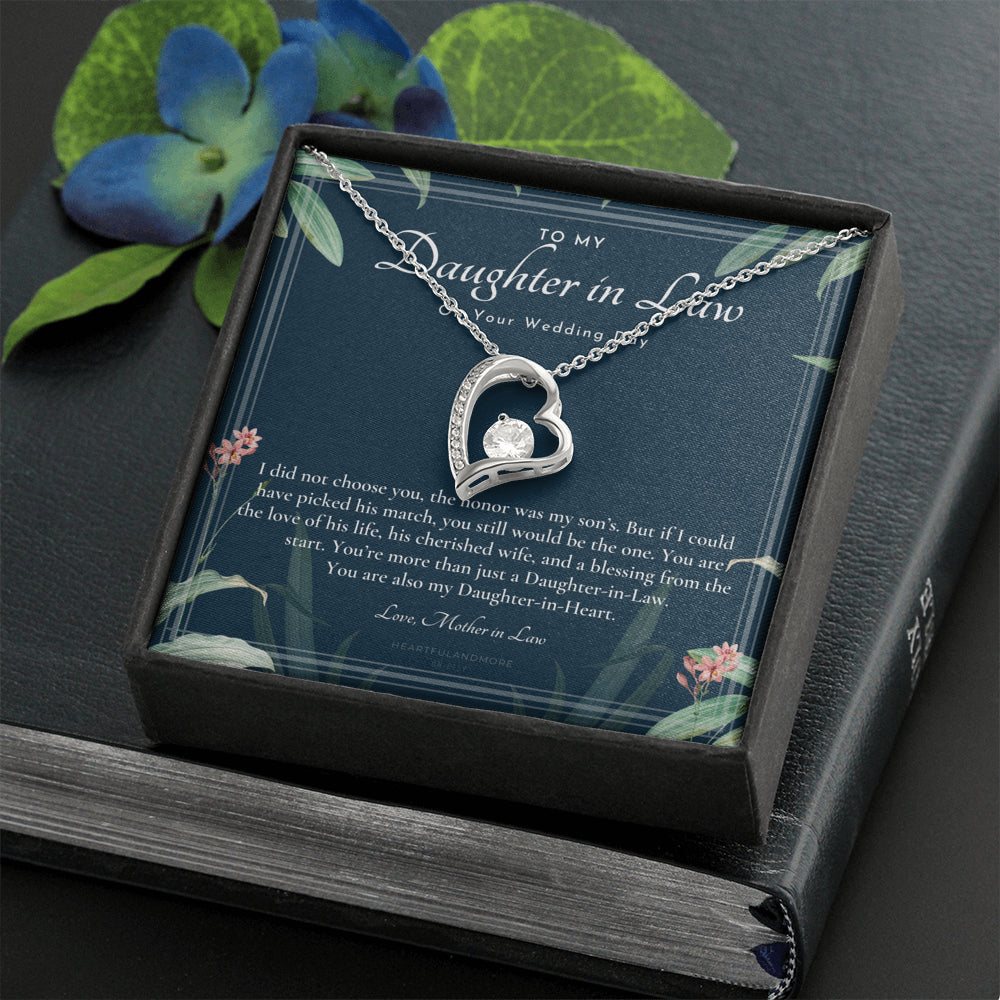 Daughter-In-Law Gift Necklace, Wedding Gift, Jewelry From Mother-In Law, Gift for Bride, Daughter-In-Heart
