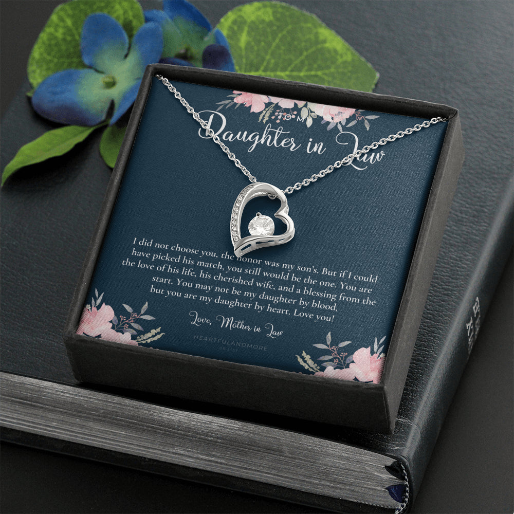 Daughter-In-Law Gift Necklace, Wedding Gift, Jewelry From Mother-In Law, Gift for Bride, Daughter-In-Heart