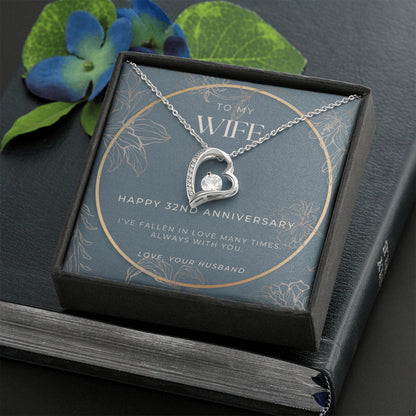 32 Year Anniversary Gift For Wife - Forever Love Necklace