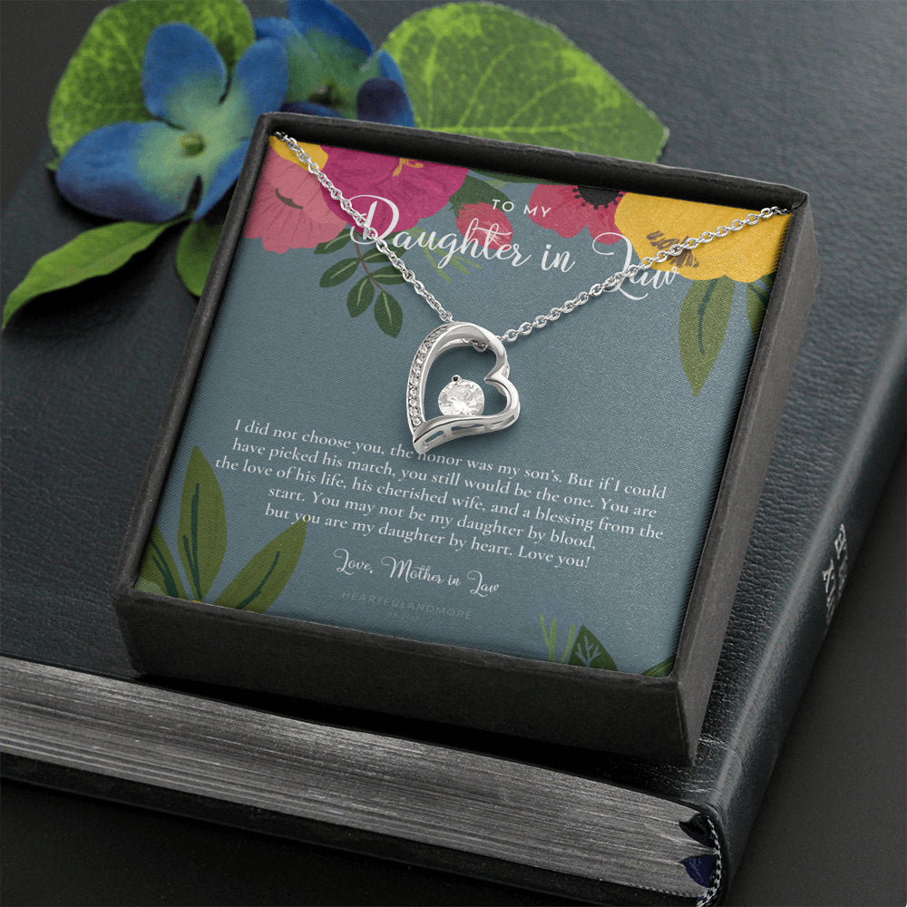Daughter-In-Law Gift Necklace, Wedding Gift, Jewelry From Mother-In Law, Gift for Bride, Daughter-In-Heart