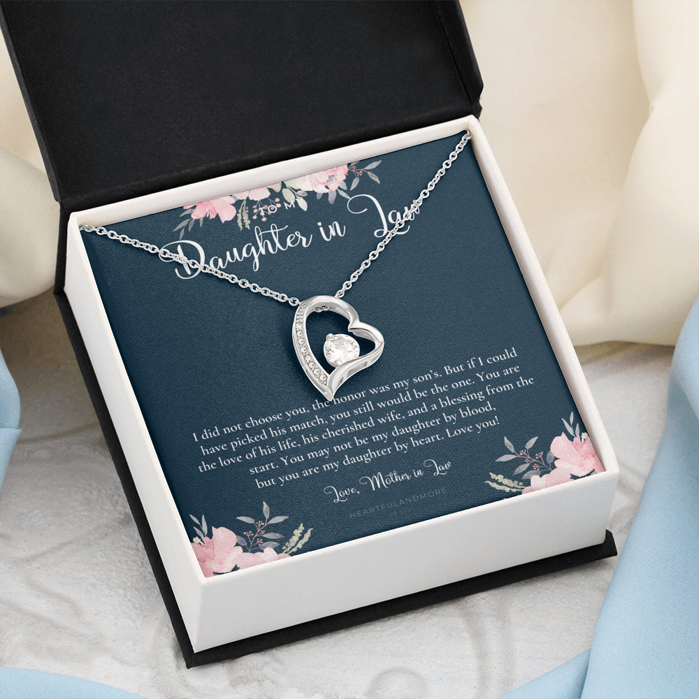 Daughter-In-Law Gift Necklace, Wedding Gift, Jewelry From Mother-In Law, Gift for Bride, Daughter-In-Heart