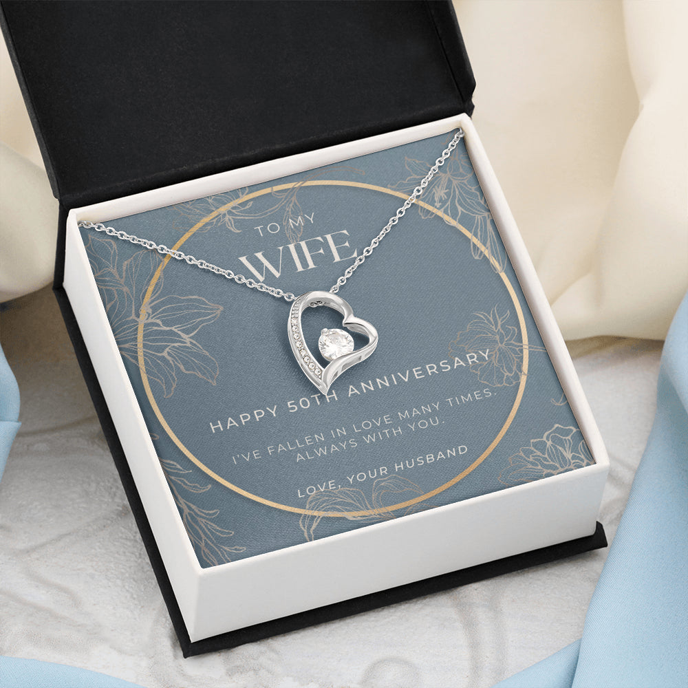 50 Year Anniversary Gift For Wife - Forever Love Necklace