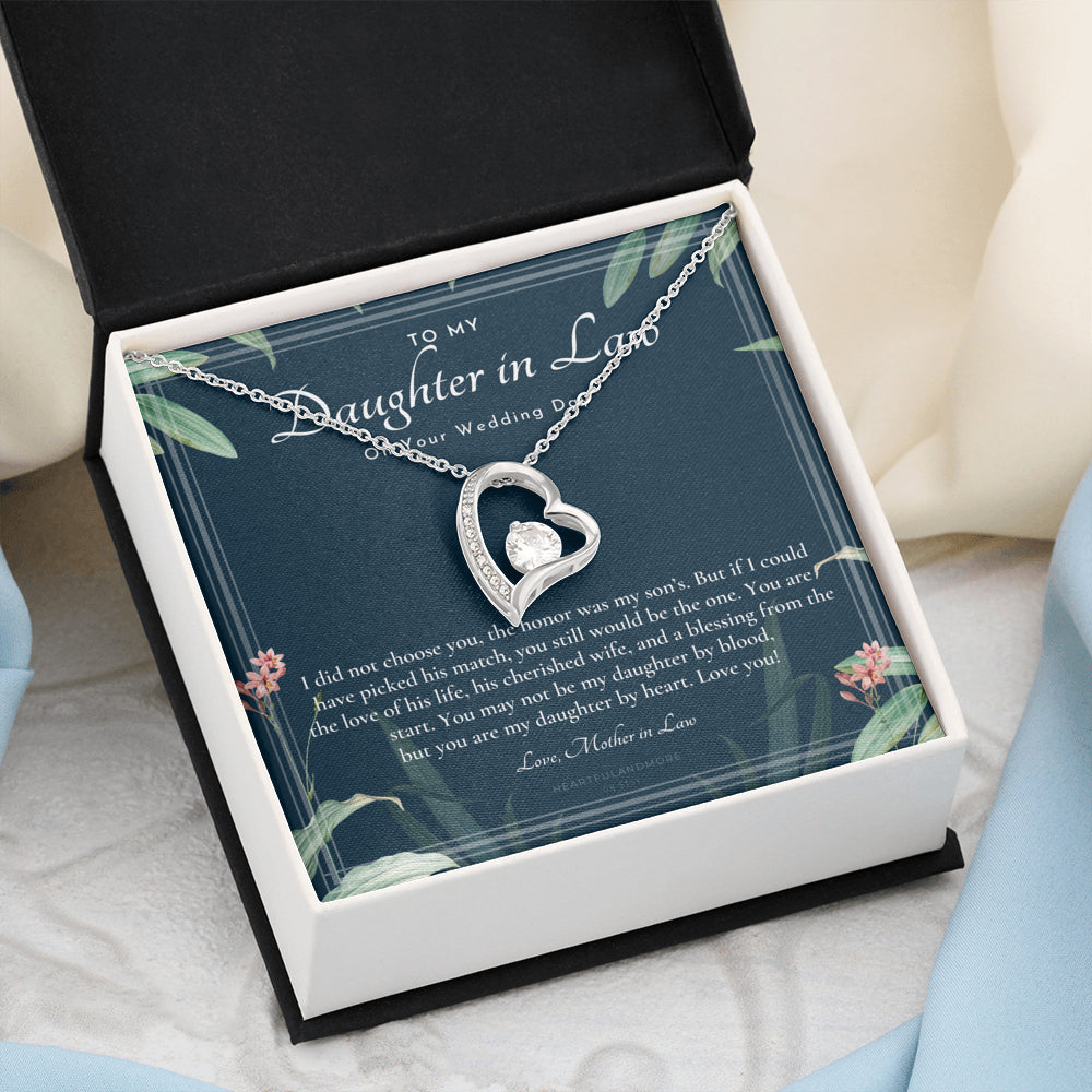 Daughter-In-Law Gift Necklace, Wedding Gift, Jewelry From Mother-In Law, Gift for Bride, Daughter-In-Heart
