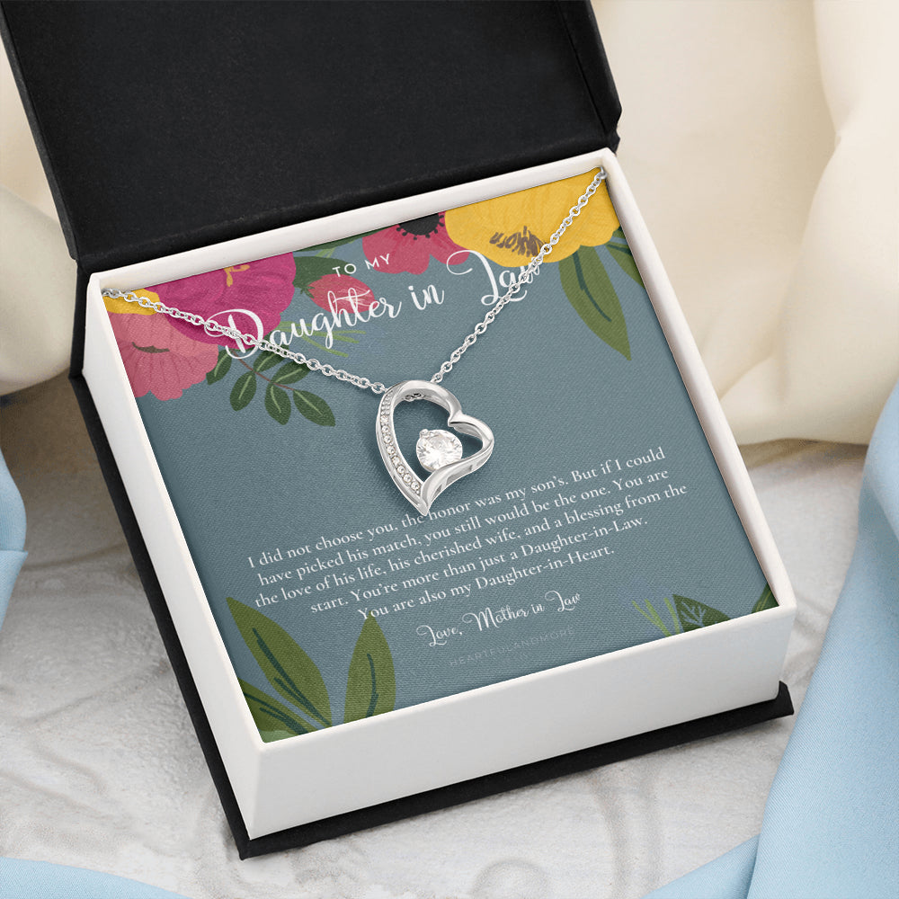 Daughter-In-Law Gift Necklace, Wedding Gift, Jewelry From Mother-In Law, Gift for Bride, Daughter-In-Heart