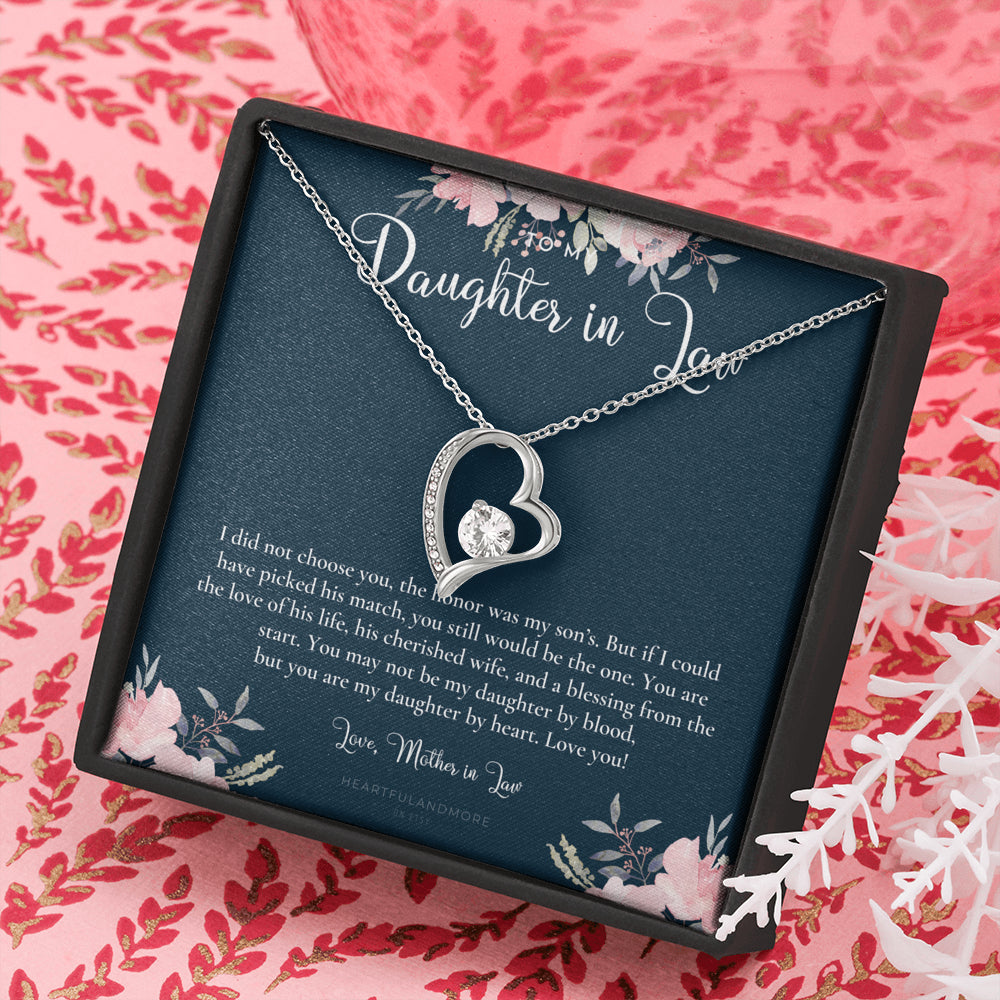Daughter-In-Law Gift Necklace, Wedding Gift, Jewelry From Mother-In Law, Gift for Bride, Daughter-In-Heart