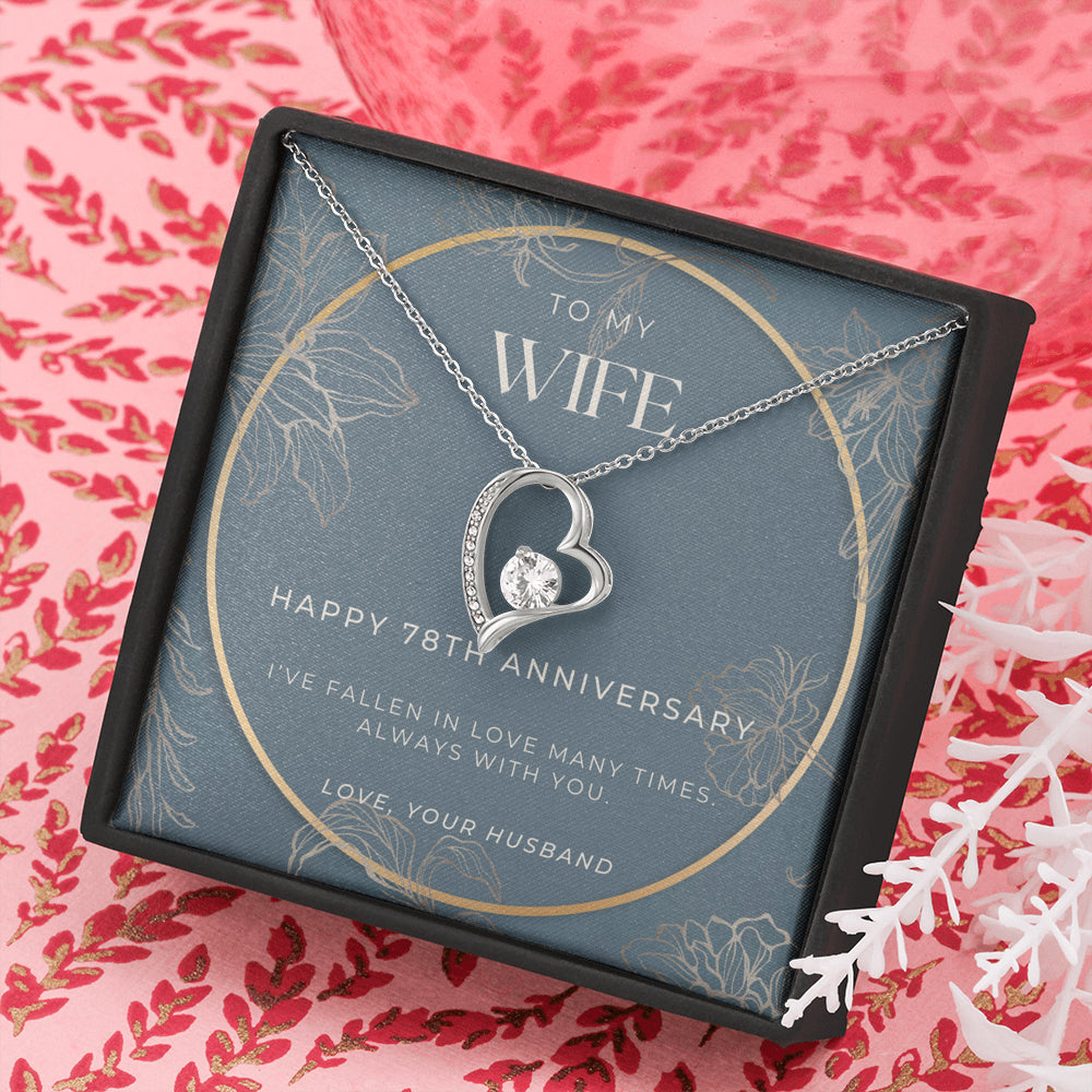 78 Year Anniversary Gift For Wife - Forever Love Necklace