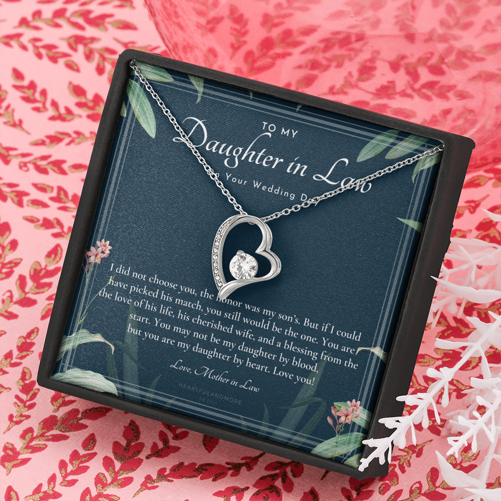 Daughter-In-Law Gift Necklace, Wedding Gift, Jewelry From Mother-In Law, Gift for Bride, Daughter-In-Heart