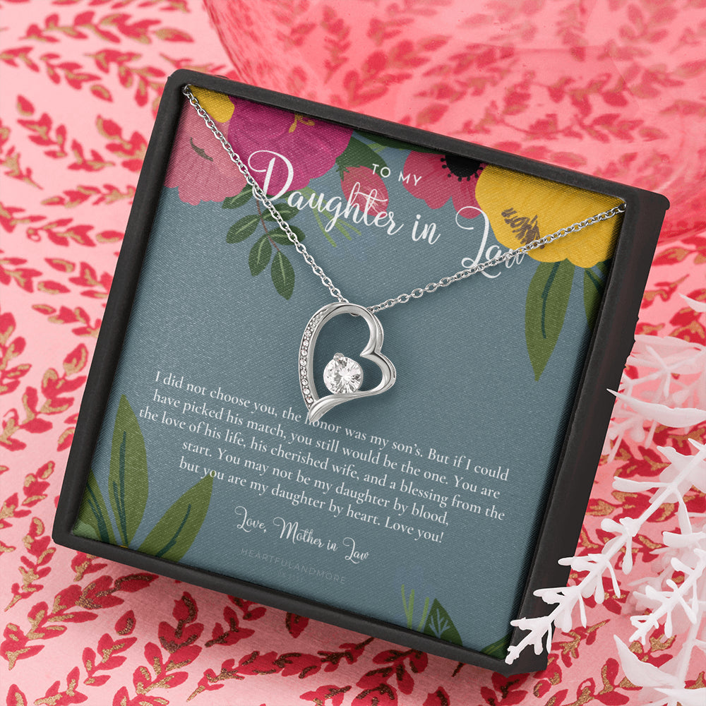 Daughter-In-Law Gift Necklace, Wedding Gift, Jewelry From Mother-In Law, Gift for Bride, Daughter-In-Heart