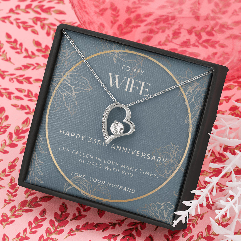 33 Year Anniversary Gift For Wife - Forever Love Necklace