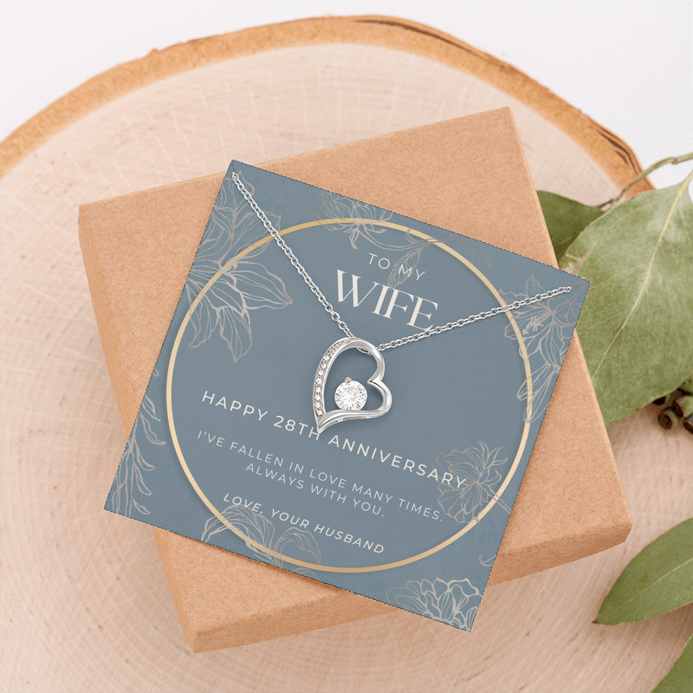 28 Year Anniversary Gift For Wife - Forever Love Necklace