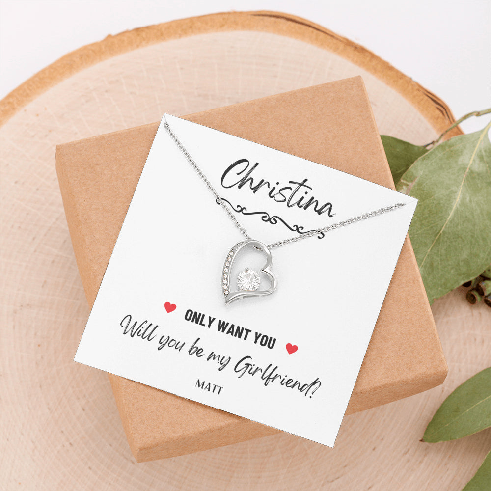 Girlfriend Proposal Ideas, Will You Be My Girlfriend Gift, Asking Out Girlfriend, Will You Be My Girlfriend Proposal Necklace