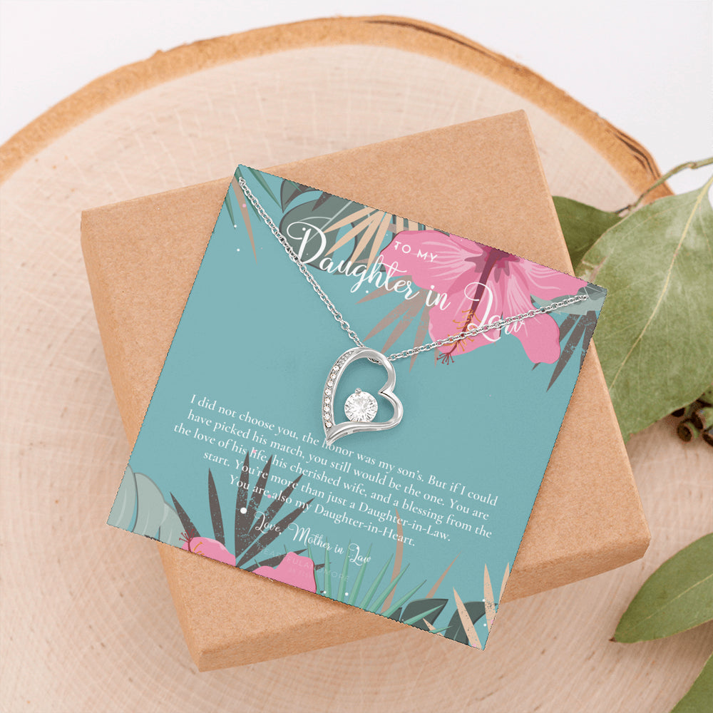 Daughter-In-Law Gift Necklace, Wedding Gift, Jewelry From Mother-In Law, Gift for Bride, Daughter-In-Heart