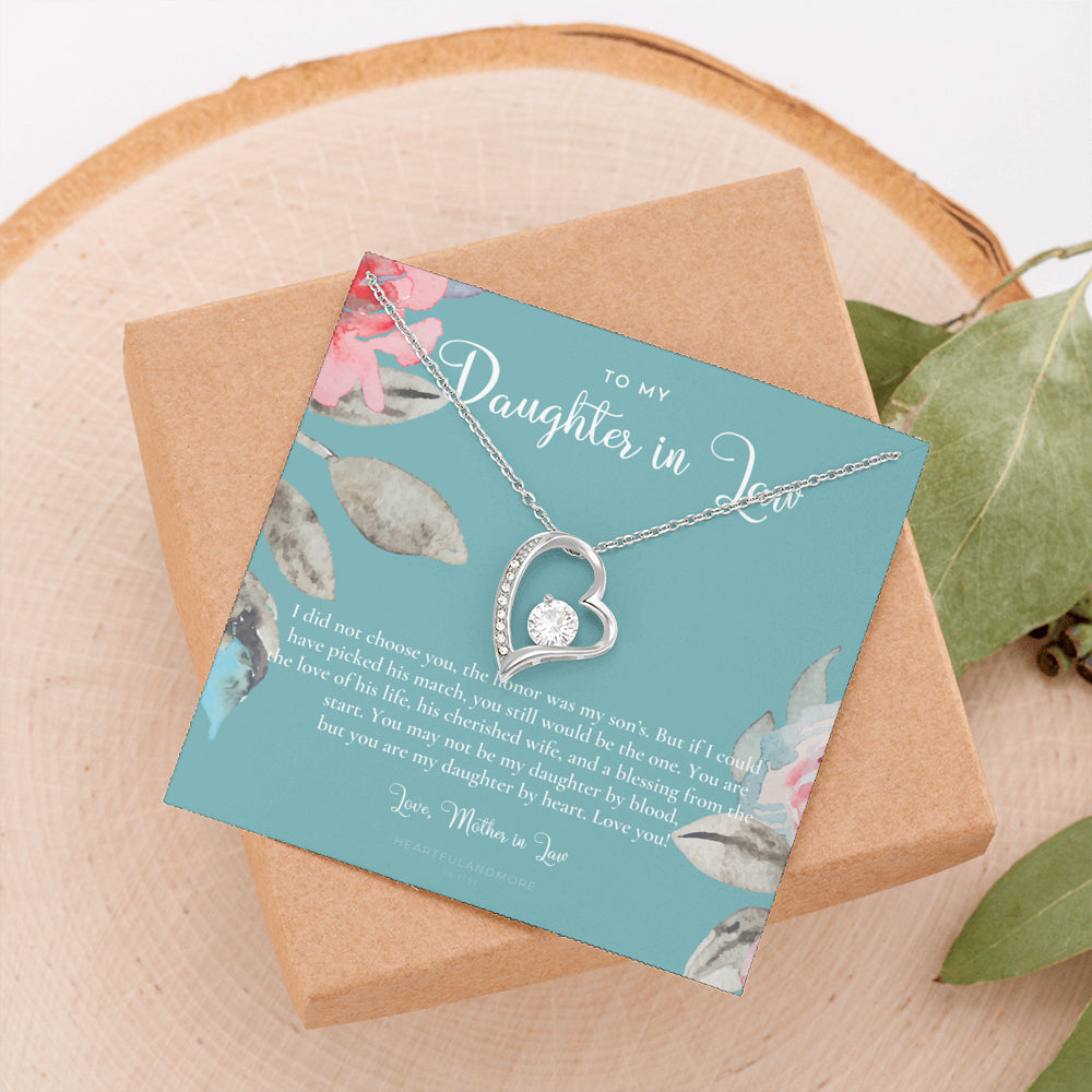 Daughter-In-Law Gift Necklace, Wedding Gift, Jewelry From Mother-In Law, Gift for Bride, Daughter-In-Heart