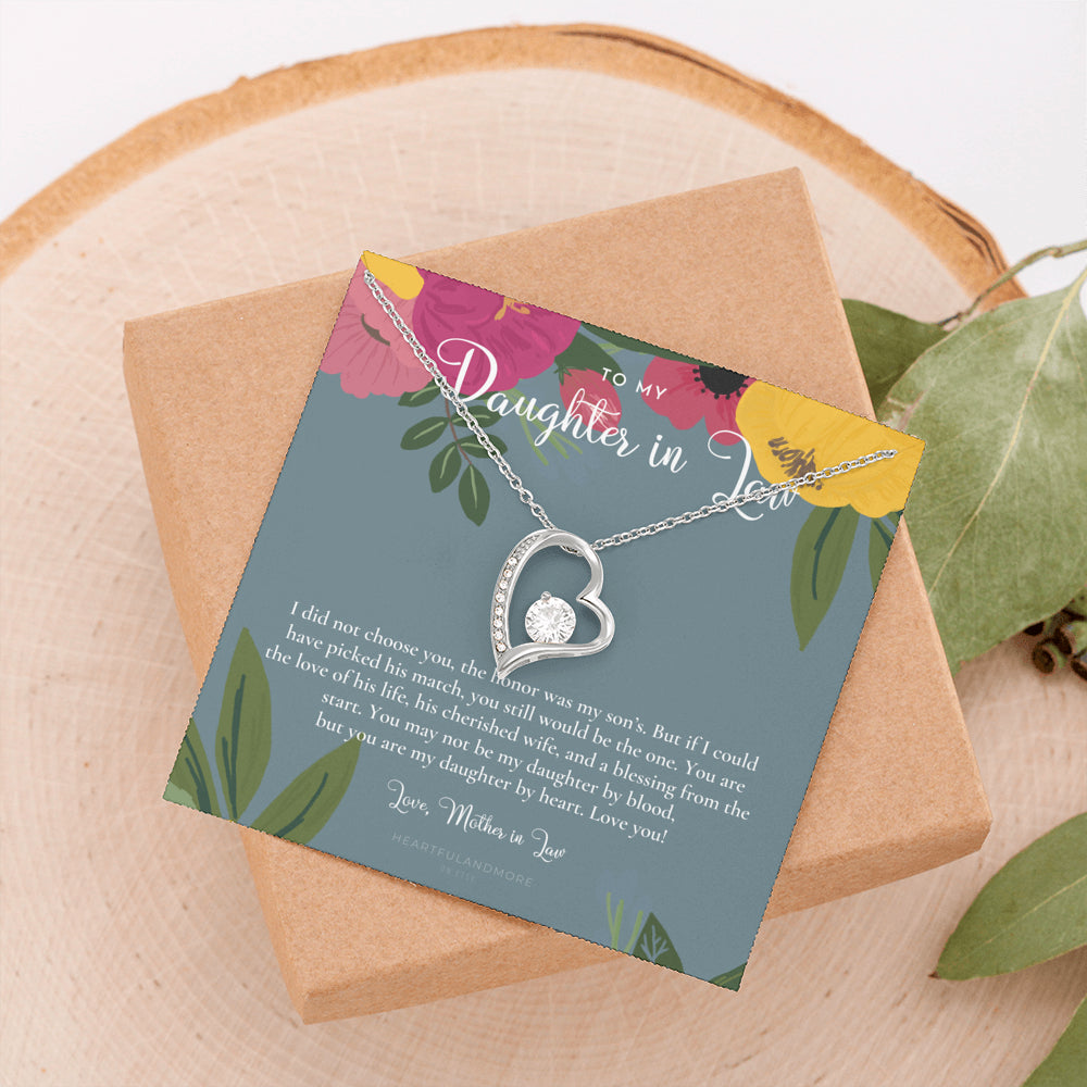 Daughter-In-Law Gift Necklace, Wedding Gift, Jewelry From Mother-In Law, Gift for Bride, Daughter-In-Heart