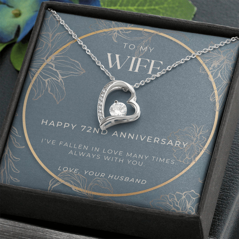 72 Year Anniversary Gift For Wife - Forever Love Necklace