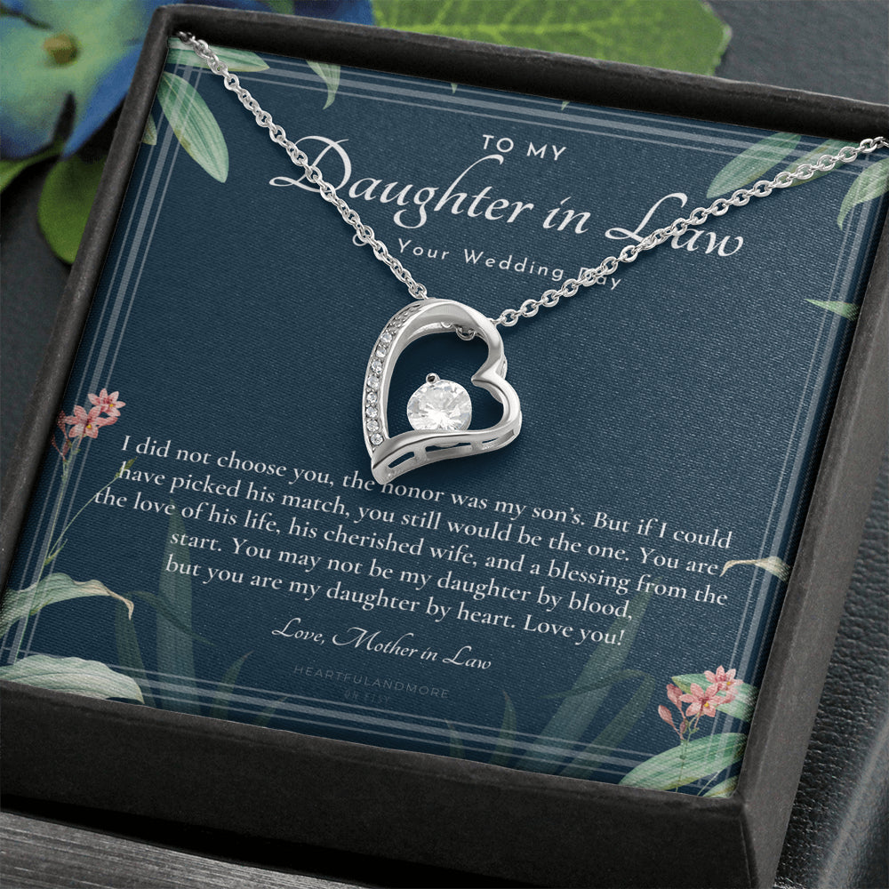 Daughter-In-Law Gift Necklace, Wedding Gift, Jewelry From Mother-In Law, Gift for Bride, Daughter-In-Heart