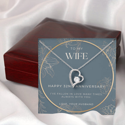 32 Year Anniversary Gift For Wife - Forever Love Necklace