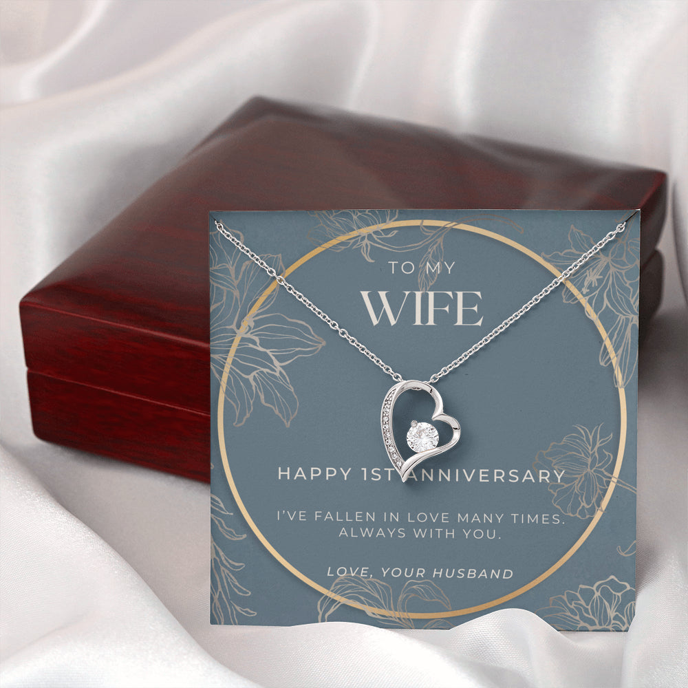 1 Year Anniversary Gift For Wife - Forever Love Necklace
