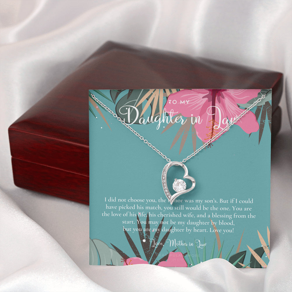 Daughter-In-Law Gift Necklace, Wedding Gift, Jewelry From Mother-In Law, Gift for Bride, Daughter-In-Heart
