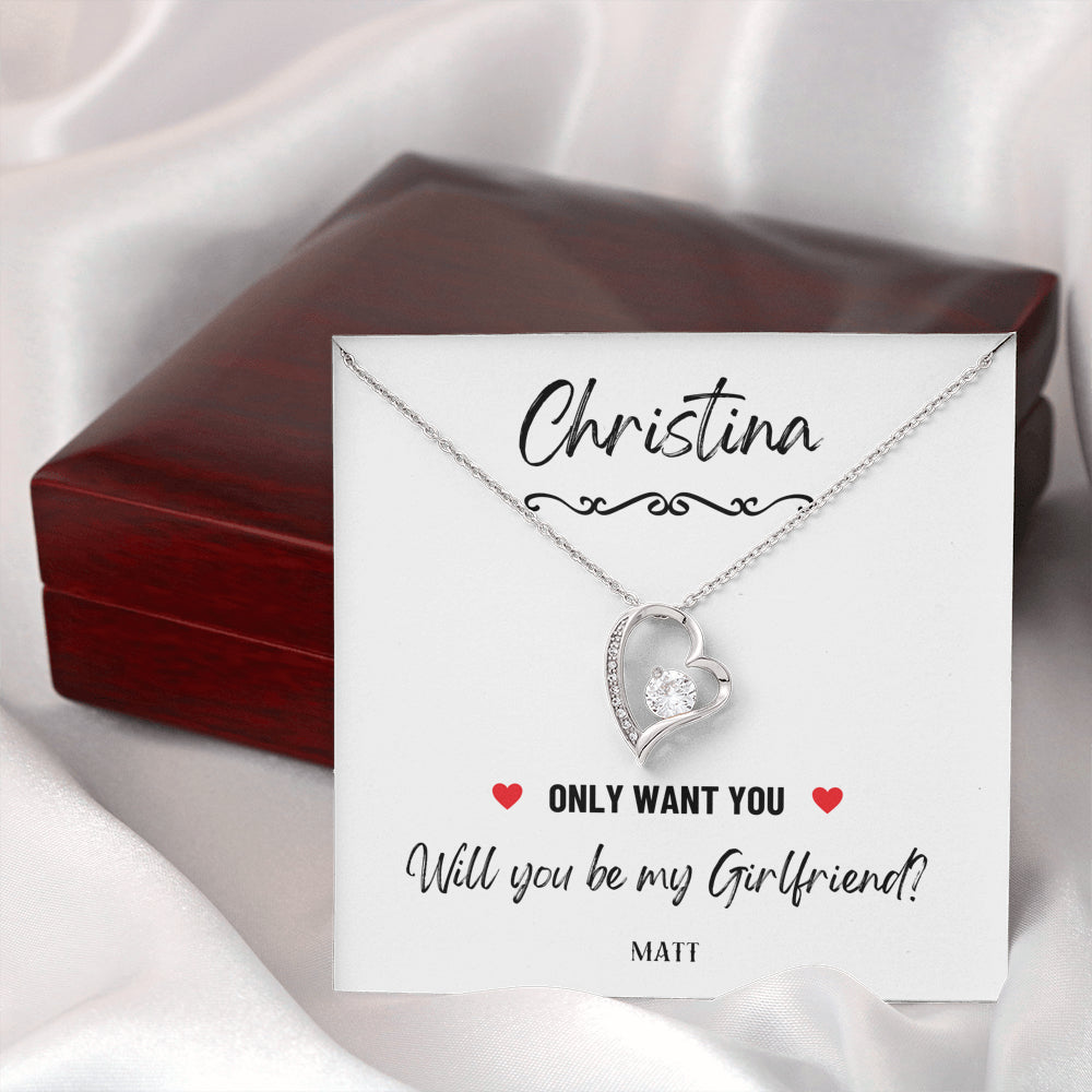 Girlfriend Proposal Ideas, Will You Be My Girlfriend Gift, Asking Out Girlfriend, Will You Be My Girlfriend Proposal Necklace