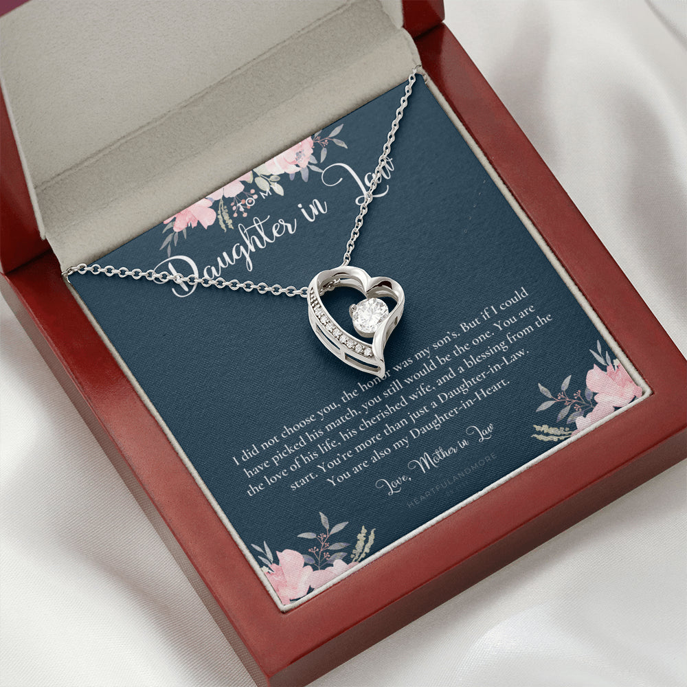 Daughter-In-Law Gift Necklace, Wedding Gift, Jewelry From Mother-In Law, Gift for Bride, Daughter-In-Heart